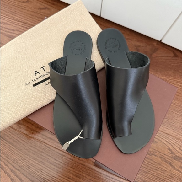 ATP Atelier Black Leather Sandals - Picture 4 of 4
